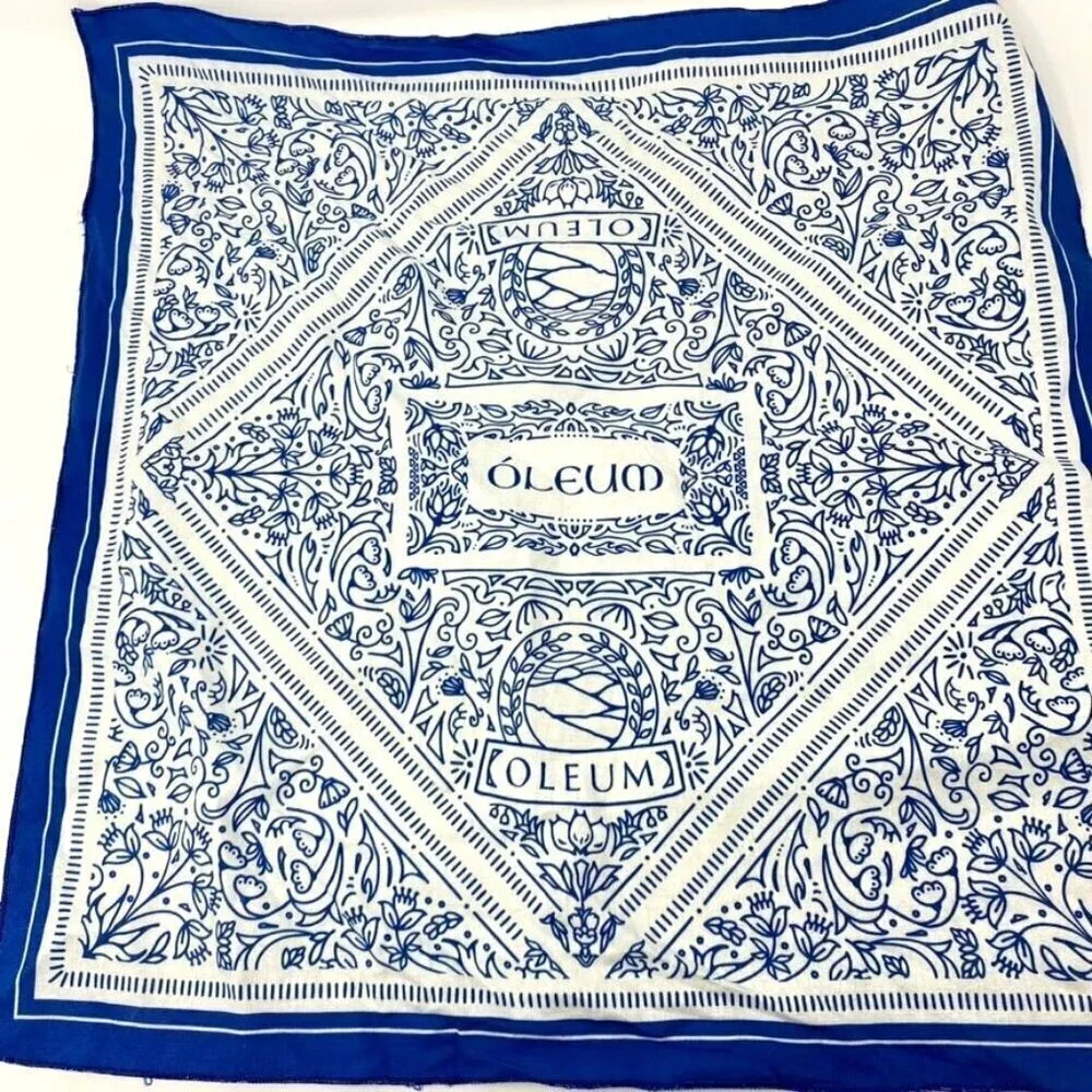 Oleum Bar Soap and Bandana Scarf Blue White Gift Set